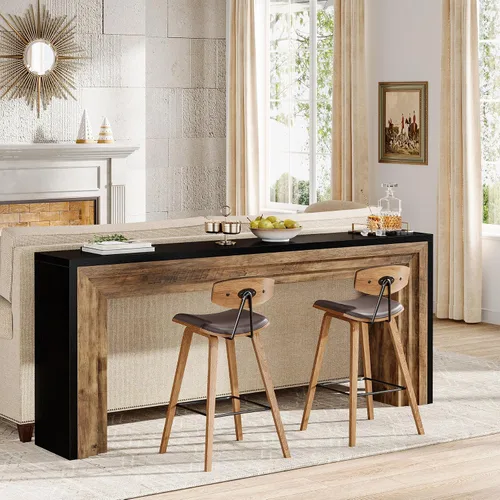 Vista 5 de Tribesigns Mesa consola larga de 70.9 pulgadas, Mesa de sofá de madera estrecha estilo granja detrás del sofá para sala de estar, entrada, pasillo