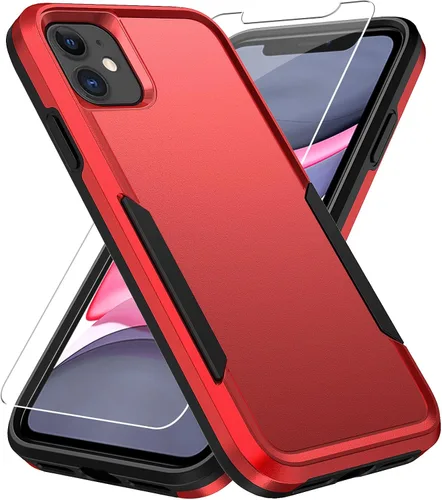 Vista 7 de Funda protectora para iPhone 11 de 6.1 pulgadas, con protector de pantalla, probada contra caídas de grado militar, resistente y resistente a prueba