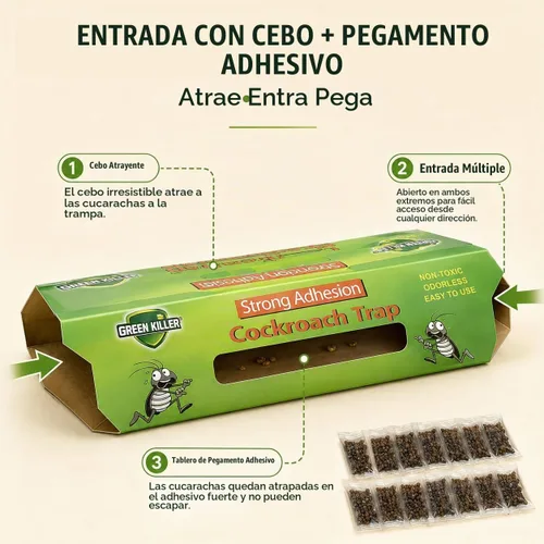 Vista 5 de Trampas para Cucarachas de Interiores Paquete de 20, Trampas Adhesivas para Cucarachas de Interiores del Hogar, Trampas Adhesivas de Pegamento