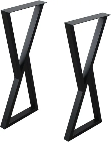 Vista 9 de MBQQ Patas para muebles de 15.7" de altura 17.7" de ancho, tubo cuadrado rústico decorativo, patas de mesa de metal resistente, patas de escritorio