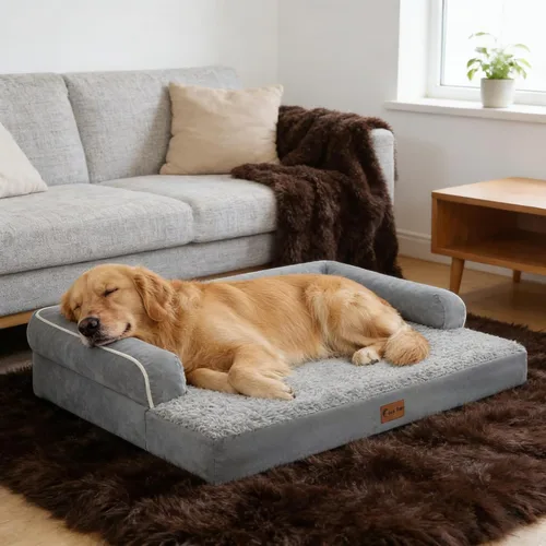 Vista 8 de Cama ortopédica lavable para perros extra grandes, 45 x 35 Gris
