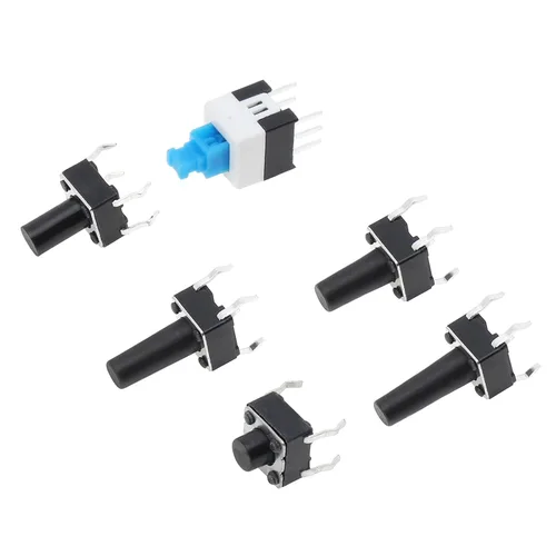 Vista 8 de Interruptor táctil de botón pulsador micro momentáneo interruptor 10 valores 0.236x0.236 in 4 pines 180 piezas kit surtido interruptores pulsadores