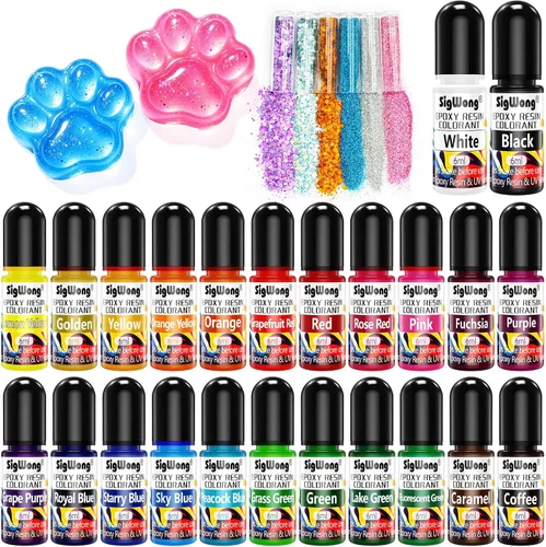 Vista 7 de Pigmento de resina epoxi – Colorante líquido de 24 colores, tinte altamente concentrado para hacer joyería de bricolaje, pintura, manualidades