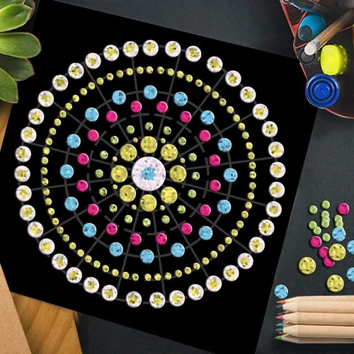 Vista 6 de 5 plantillas de mandala de plástico para pintar, herramienta de punteado de mandala 8/12/16 segmentos, plantilla de pared creativa de mandalass