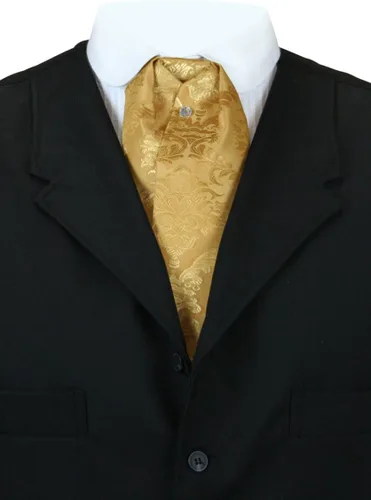 Vista 23 de Historical Emporium Corbata de satén jacquard para hombre, corbata victoriana eduardiana occidental para boda, Halloween, cosplay