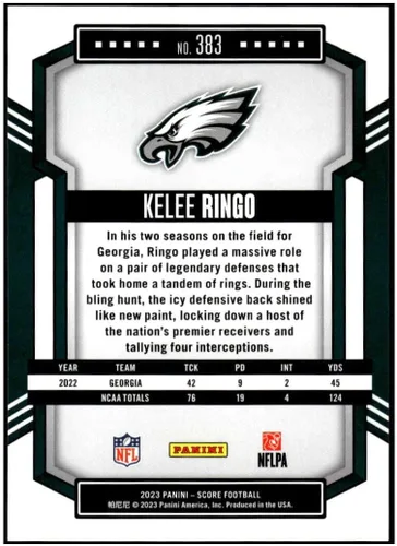 Vista 2 de KELEE RINGO RC 2023 Score #383 ROOKIE NM+-MT+ NFL Football Eagles