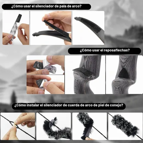 Vista 6 de Arco recurvo de 60 pulgadas Black Hunter Takedown - Arco de caza y flechas de 20 a 60 libras, con carcaj de flechas, arcos de tiro con arco de mano