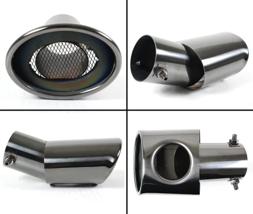 Vista 2 de JDM - Silenciador cromado negro plomizo compatible con Honda Civic 2016-2021