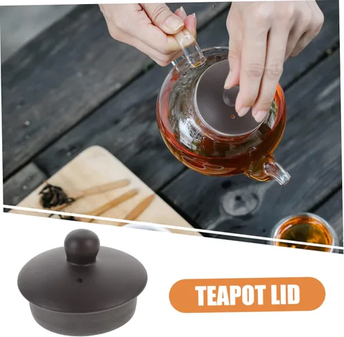 Vista 8 de Yardwe Tetera Tapa Tetera Tetera China Tetera Cubierta de tetera esmaltada Piezas de tetera Accesorio de tetera Reemplazo de la cubierta de té Tapa