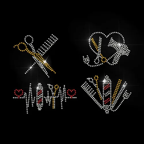 Vista 11 de MAYJOYDIY Alas de transferencia termoadhesivas con texto de ángel con diamantes de imitación, parches de reparación de ropa, apliques de amor