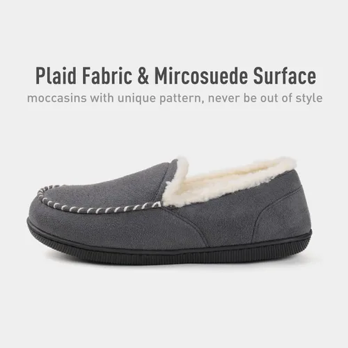 Vista 4 de Zizor Women's Moccasin Slippers with Memory Foam, Ladies Warm House Shoes With Fleece Lining, Cozy Indoor Outdoor Closed Back Slip On Loafers