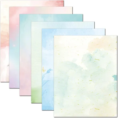Vista 2 de DUGUTUL Papel de impresora de color, papel de acuarela estacionario, de doble cara, papel de computadora para uso personal o comercial, apto