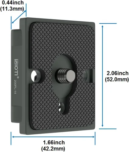 Vista 6 de SIOTI Placa de liberación rápida 200PL-14 a RC/RC2/XPRO, 200PL-14 QR, compatible con cabezal de trípodes Manfr0tt0 con sistema de conexión rápida