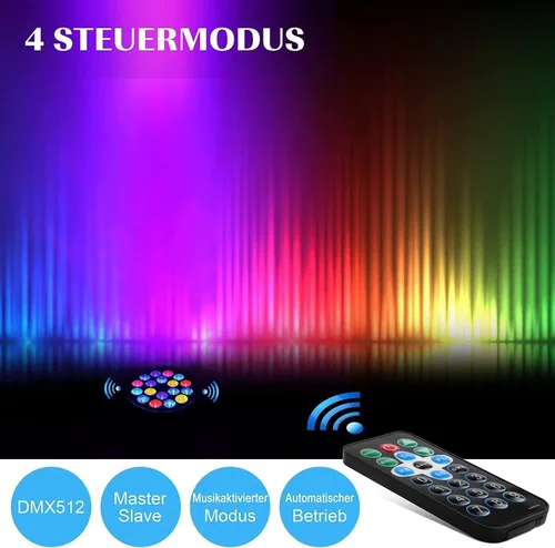 Vista 9 de 36 luces LED Par de luces DJ con cable RGB con control activado por sonido iluminación ascendente para bodas, fiestas, clubes, aparatos