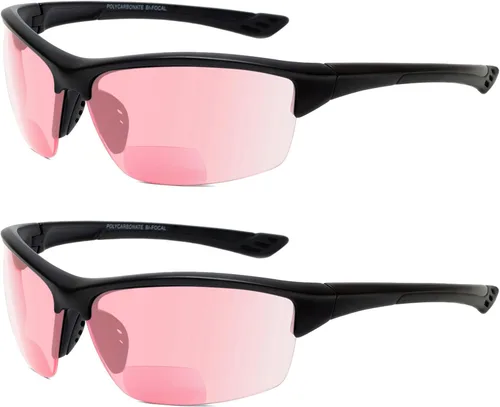 Vista 10 de Calabria Sport 202BF - Gafas de seguridad bifocales para lectura para hombres y mujeres, antivaho envolvente, protección UV tintada, sin montura