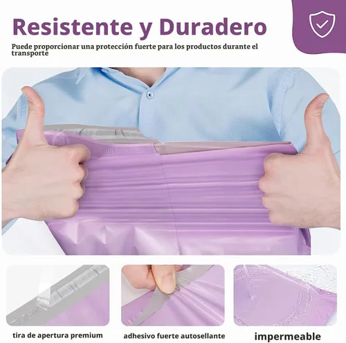 Vista 4 de Fuxury Bolsas de polietileno de 12 x 15.5 pulgadas, 50 piezas, bolsas de envío impermeables para ropa, sobres de envío de alta resistencia