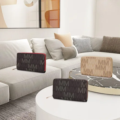 Vista 7 de MKF Collection Cartera para mujer, bolso pequeño de cuero vegano con múltiples bolsillos