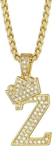 Vista 27 de Richsteel Collar con colgante de letra inicial A-Z para hombres y mujeres Initial A