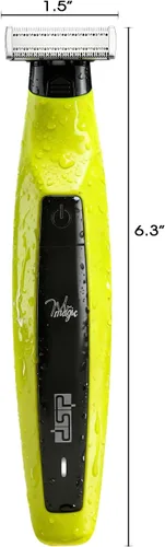 Vista 6 de DSP Recortadora eléctrica de barba, recortadora de pelo facial y corporal para hombres, bloqueo de viaje, bajo ruido, maquinilla de afeitar Verde