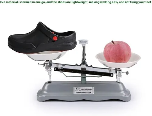 Vista 2 de Zapatos de chef para hombre, antideslizantes, resistentes al aceite, impermeables, zapatos de trabajo de seguridad, cómodos zapatos de enfermería