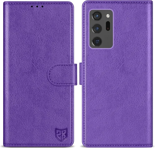Vista 9 de ZZXX Funda tipo cartera para Samsung Galaxy Note 20 Ultra con bloqueo RFID, ranura para tarjetas, función atril, cierre magnético, funda protectora
