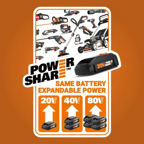 Vista 2 de Worx Nitro - Taladro percutor inalámbrico de 20V de 1/2" con motor sin escobillas, compacto y ligero de solo 6" y 3 libras, compatible con Power