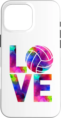 Vista 18 de Funda para iPhone 11 Pro Max Love Volleyball Watercolor Girl Team Tournament Retro Vibe