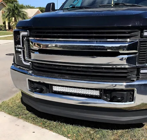 Vista 7 de iJDMTOY Kit de barra de luz LED de 20 pulgadas para montaje en rejilla inferior compatible con Ford 2017-2019 Pre-LCI F250 F350: barra de luz LED