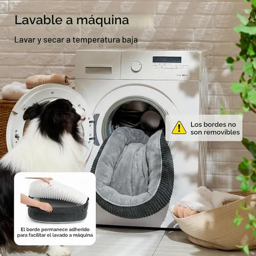 Vista 9 de Bedsure Camas ortopédicas para perros con cojín ovalado de 360 °, perro de Carbón