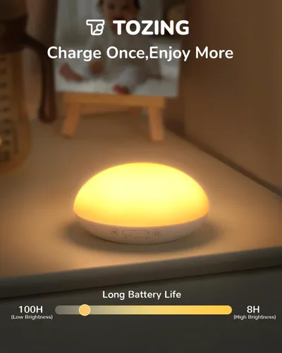 Vista 6 de Luz de huevo para guardería, luz nocturna portátil para bebés para lactancia, luz nocturna recargable para bebé con temporizador, lámpara roja