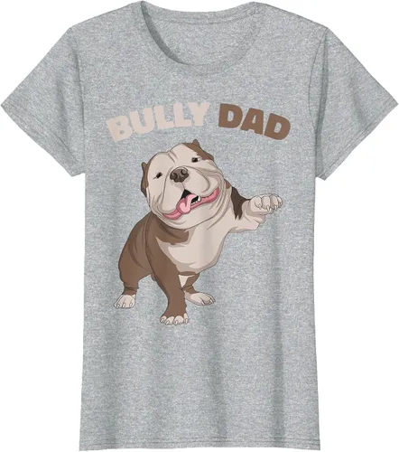 Vista 79 de American Bully Dad Dog Owner Father Funny Men T-Shirt Asphalt Grey