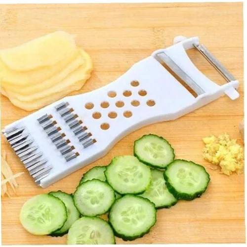 Vista 5 de Cortador de verduras Queso Rallador de patatas Pelador de pepino Pelador de lufa Trituradora multifunción Herramientas de cocina