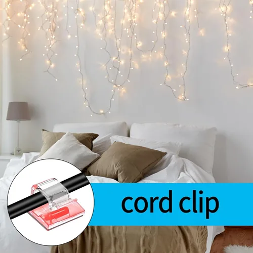Vista 7 de 105 clips autoadhesivos para cables, clips de gestión de cables de pared negros, clip adhesivo para pared debajo del escritorio, abrazadera