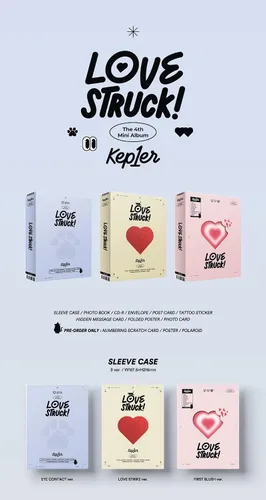 Vista 2 de Kep1er - LOVESTRUCK! 4º mini álbum+póster plegado (ver al azar. / CD solamente, sin póster)