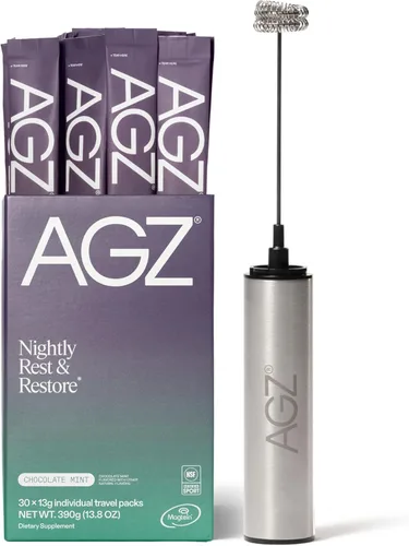 Vista 8 de AG1 AGZ Sleep Drink - 30 unidades de polvo calmante para dormir, mezcla nocturna sin melatonina con magnesio, ashwagandha, azafrán y valeriana