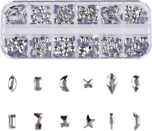 Vista 10 de 180pcs 12 Estilos de Cristal Flatback Champagne 3D Nail Art Champán