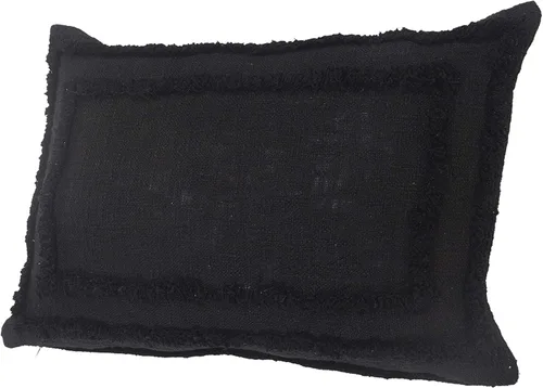 Vista 5 de Funda de almohada de algodón natural con bordes negros