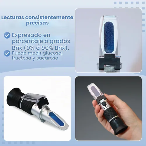 Vista 6 de Refractómetro 0-90% Brix con ATC – Medición precisa del contenido de azúcar para miel, fruta, jarabe de arce y bebidas – Ideal para elaboración
