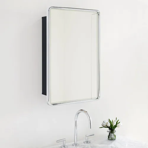 Vista 11 de TEHOME Gabinete de Medicina de Montaje en Superficie de 16x24 Pulgadas en Oro Cepillado para Baño con Espejo Gabinete de Medicina Cuadrado