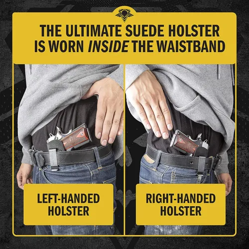 Vista 6 de Pistolera de gamuza IWB, para armas estilo 1911 de varias marcas.