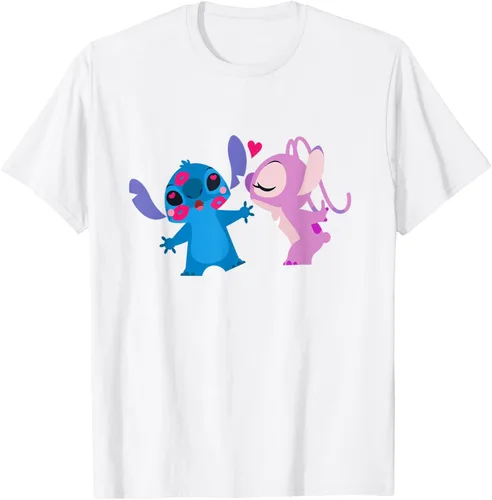 Vista 63 de Disney Stitch and Angel - Camiseta para el día de San Valentín Negro