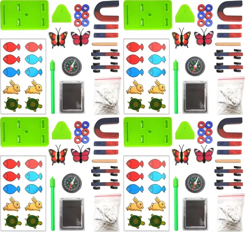 Vista 7 de EUDAX Labs Junior Science N/S - Juego de imanes para educación, herramientas de experimento científico, incluye barra/anillo/herradura/brújula