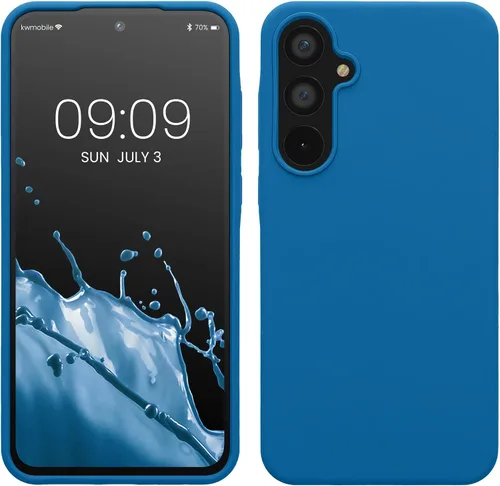 Vista 141 de kwmobile Funda Compatible con Samsung Galaxy A14 5G - Funda de teléfono de TPU y silicona con acabado suave - Verde Lima