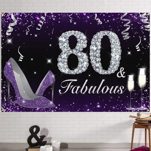 Vista 27 de HAMIGAR Fabuloso telón de fondo de cumpleaños tacones altos morados