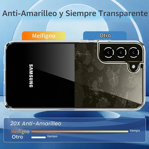 Vista 5 de Meifigno Funda transparente para Samsung Galaxy S22+ Plus (6.6 pulgadas), [20 veces antiamarilleo]