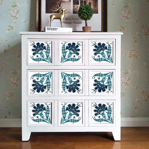 Vista 4 de Calcomanías autoadhesivas para azulejos de pared, calcomanías para azulejos de despegar y pegar, calcomanías impermeables para decoración de cocina