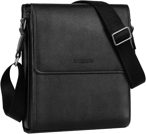 Vista 9 de Leathario Bolso de hombro para hombre de cuero auténtico pequeño bolso de mensajero para hombre bolso cruzado para hombre bolso de viaje