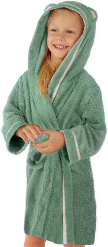 Vista 13 de Bata de baño premium suave para niños pequeños - Bata de bambú de rayón para niños con capucha - Bata para niños y niñas Beige