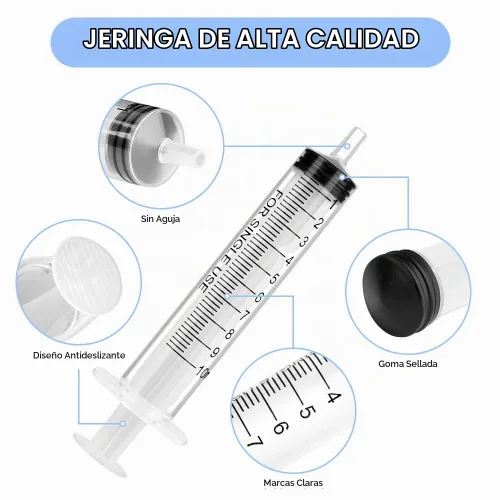 Vista 3 de Jeringas de plástico OFFCUP, juego de 8 jeringas sin aguja, jeringa de medición de 10 ml con punta Luer Slip para rellenar y medir líquidos