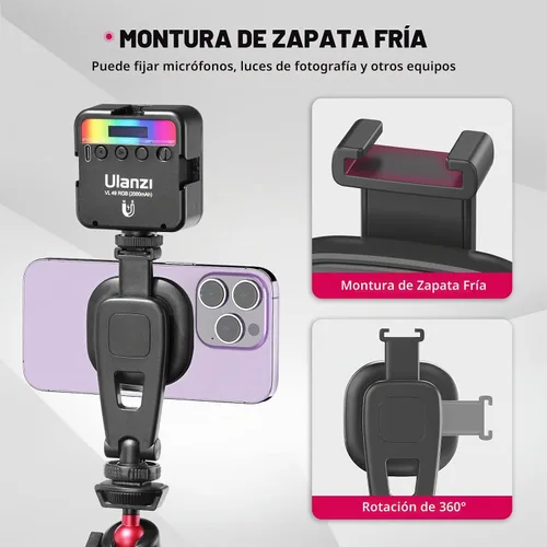 Vista 5 de ULANZI Soporte magnético para trípode MA23, adaptador magnético